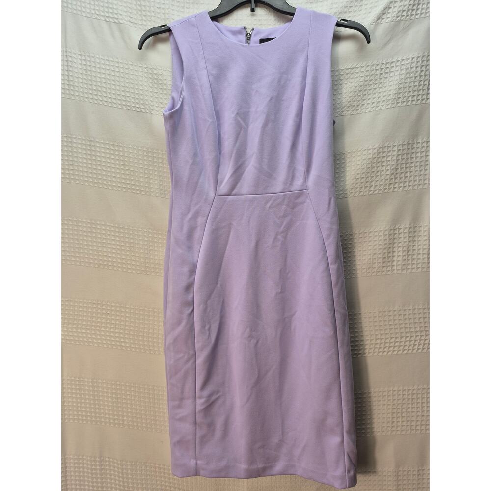 Andrew Marc Sheath Dress Womens Size 6 Lavender Sleeveless Midi Zipper 7374